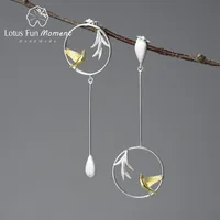1 Pair Sterling Silver Water Droplets Bird Drop Earrings main image 1
