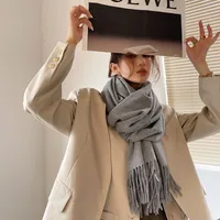 Soft Imitation Cashmere Scarf Women's Autumn And Winter Korean Style New Warm Couple Scarf Cold-proof Outer Long Shawl main image 4