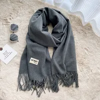 Soft Imitation Cashmere Scarf Women's Autumn And Winter Korean Style New Warm Couple Scarf Cold-proof Outer Long Shawl sku image 11
