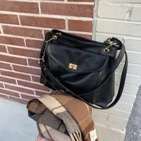 Autumn And Winter New Korean Style Fashionable Large Capacity Simple  Retro Satchel  Shoulder Crossbody Large Bag For Women main image 1