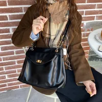 Autumn And Winter New Korean Style Fashionable Large Capacity Simple  Retro Satchel  Shoulder Crossbody Large Bag For Women main image 3