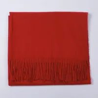 Cashmere Solid Color Scarf Women's Autumn And Winter 220g Explosions Barbed Hair  Padded Travel Warm Tassel  Shawl sku image 1
