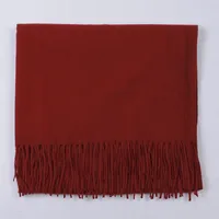 Cashmere Solid Color Scarf Women's Autumn And Winter 220g Explosions Barbed Hair  Padded Travel Warm Tassel  Shawl sku image 23