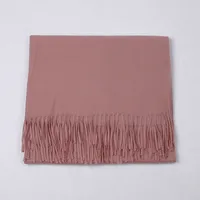 Cashmere Solid Color Scarf Women's Autumn And Winter 220g Explosions Barbed Hair  Padded Travel Warm Tassel  Shawl sku image 24