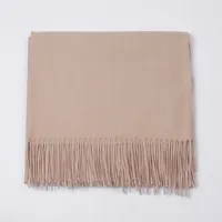 Cashmere Solid Color Scarf Women's Autumn And Winter 220g Explosions Barbed Hair  Padded Travel Warm Tassel  Shawl sku image 2