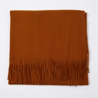 Cashmere Solid Color Scarf Women's Autumn And Winter 220g Explosions Barbed Hair  Padded Travel Warm Tassel  Shawl sku image 3