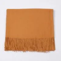 Cashmere Solid Color Scarf Women's Autumn And Winter 220g Explosions Barbed Hair  Padded Travel Warm Tassel  Shawl sku image 4
