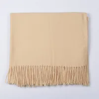 Cashmere Solid Color Scarf Women's Autumn And Winter 220g Explosions Barbed Hair  Padded Travel Warm Tassel  Shawl sku image 26
