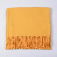 Cashmere Solid Color Scarf Women's Autumn And Winter 220g Explosions Barbed Hair  Padded Travel Warm Tassel  Shawl sku image 6