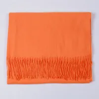 Cashmere Solid Color Scarf Women's Autumn And Winter 220g Explosions Barbed Hair  Padded Travel Warm Tassel  Shawl sku image 30