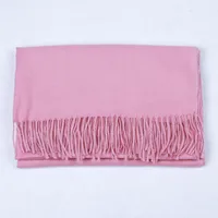 Cashmere Solid Color Scarf Women's Autumn And Winter 220g Explosions Barbed Hair  Padded Travel Warm Tassel  Shawl sku image 10