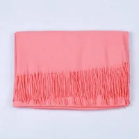 Cashmere Solid Color Scarf Women's Autumn And Winter 220g Explosions Barbed Hair  Padded Travel Warm Tassel  Shawl sku image 36