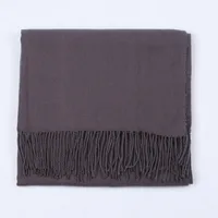 Cashmere Solid Color Scarf Women's Autumn And Winter 220g Explosions Barbed Hair  Padded Travel Warm Tassel  Shawl sku image 13