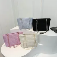 Women's Small Knit Solid Color Streetwear Square Zipper Shoulder Bag main image 1