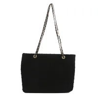 Women's Small Knit Solid Color Streetwear Square Zipper Shoulder Bag sku image 1