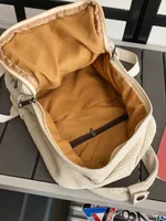 Japanese Style Solid Color Corduroy Schoolbag Women's Korean Style High School And College Students Retro Backpack Simple Fashionable Portable Backpack main image 5