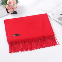 Pure Color Cashmere Scarf Women's Autumn And Winter Popular  Shawl Scarf Annual Meeting Gift Red Scarf  Direct Sales main image 2