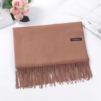 Pure Color Cashmere Scarf Women's Autumn And Winter Popular  Shawl Scarf Annual Meeting Gift Red Scarf  Direct Sales sku image 3