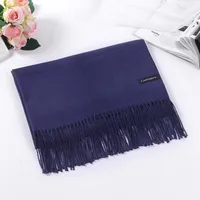Pure Color Cashmere Scarf Women's Autumn And Winter Popular  Shawl Scarf Annual Meeting Gift Red Scarf  Direct Sales sku image 17