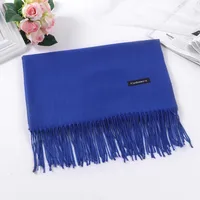 Pure Color Cashmere Scarf Women's Autumn And Winter Popular  Shawl Scarf Annual Meeting Gift Red Scarf  Direct Sales sku image 4