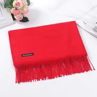 Pure Color Cashmere Scarf Women's Autumn And Winter Popular  Shawl Scarf Annual Meeting Gift Red Scarf  Direct Sales sku image 5