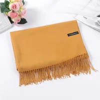 Pure Color Cashmere Scarf Women's Autumn And Winter Popular  Shawl Scarf Annual Meeting Gift Red Scarf  Direct Sales sku image 6