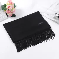 Pure Color Cashmere Scarf Women's Autumn And Winter Popular  Shawl Scarf Annual Meeting Gift Red Scarf  Direct Sales sku image 18