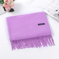Pure Color Cashmere Scarf Women's Autumn And Winter Popular  Shawl Scarf Annual Meeting Gift Red Scarf  Direct Sales sku image 7