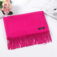 Pure Color Cashmere Scarf Women's Autumn And Winter Popular  Shawl Scarf Annual Meeting Gift Red Scarf  Direct Sales sku image 20