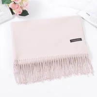 Pure Color Cashmere Scarf Women's Autumn And Winter Popular  Shawl Scarf Annual Meeting Gift Red Scarf  Direct Sales sku image 9