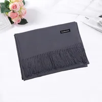 Pure Color Cashmere Scarf Women's Autumn And Winter Popular  Shawl Scarf Annual Meeting Gift Red Scarf  Direct Sales sku image 10