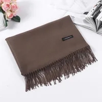 Pure Color Cashmere Scarf Women's Autumn And Winter Popular  Shawl Scarf Annual Meeting Gift Red Scarf  Direct Sales sku image 15