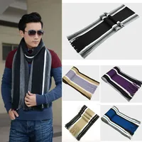Autumn And Winter Scarf Warm Striped Scarf Men's Double-sided Scarf Tassel Wool Men's Fashion Youth Artistic main image 1