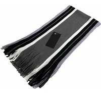 Autumn And Winter Scarf Warm Striped Scarf Men's Double-sided Scarf Tassel Wool Men's Fashion Youth Artistic sku image 10
