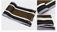 Autumn And Winter Scarf Warm Striped Scarf Men's Double-sided Scarf Tassel Wool Men's Fashion Youth Artistic sku image 4