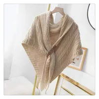 Korean Style Popular Cloak Spring And Autumn New Warm Leather Buckle Shawl Internet Celebrant New Twill Cloak Anchor Recommended main image 2