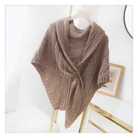 Korean Style Popular Cloak Spring And Autumn New Warm Leather Buckle Shawl Internet Celebrant New Twill Cloak Anchor Recommended main image 3