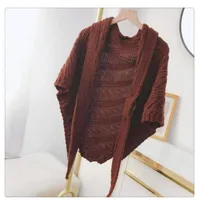 Korean Style Popular Cloak Spring And Autumn New Warm Leather Buckle Shawl Internet Celebrant New Twill Cloak Anchor Recommended main image 4