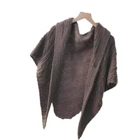 Korean Style Popular Cloak Spring And Autumn New Warm Leather Buckle Shawl Internet Celebrant New Twill Cloak Anchor Recommended main image 5