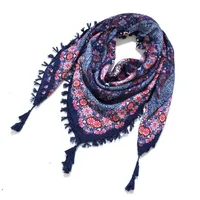 Designed  Bohemian Women Scarf Ethnic Style Knot Tassel Scarf Jacquard Large Square main image 2