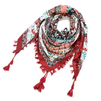 Designed  Bohemian Women Scarf Ethnic Style Knot Tassel Scarf Jacquard Large Square sku image 5