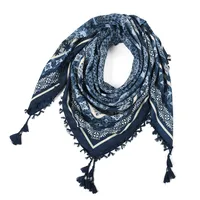 Designed  Bohemian Women Scarf Ethnic Style Knot Tassel Scarf Jacquard Large Square sku image 6