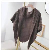 Korean Style Popular Cloak Spring And Autumn New Warm Leather Buckle Shawl Internet Celebrant New Twill Cloak Anchor Recommended sku image 2