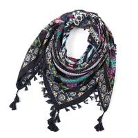 Designed  Bohemian Women Scarf Ethnic Style Knot Tassel Scarf Jacquard Large Square sku image 12