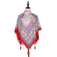 Designed  Bohemian Women Scarf Ethnic Style Knot Tassel Scarf Jacquard Large Square sku image 13