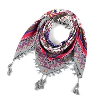 Designed  Bohemian Women Scarf Ethnic Style Knot Tassel Scarf Jacquard Large Square sku image 14