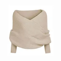 Autumn And Winter Wool Scarf  Men And Women's Long Neck Shawl With Sleeves Knitted Scarf main image 2