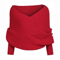 Autumn And Winter Wool Scarf  Men And Women's Long Neck Shawl With Sleeves Knitted Scarf main image 4