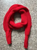 Autumn And Winter Wool Scarf  Men And Women's Long Neck Shawl With Sleeves Knitted Scarf sku image 1