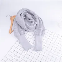 Autumn And Winter Wool Scarf  Men And Women's Long Neck Shawl With Sleeves Knitted Scarf sku image 9